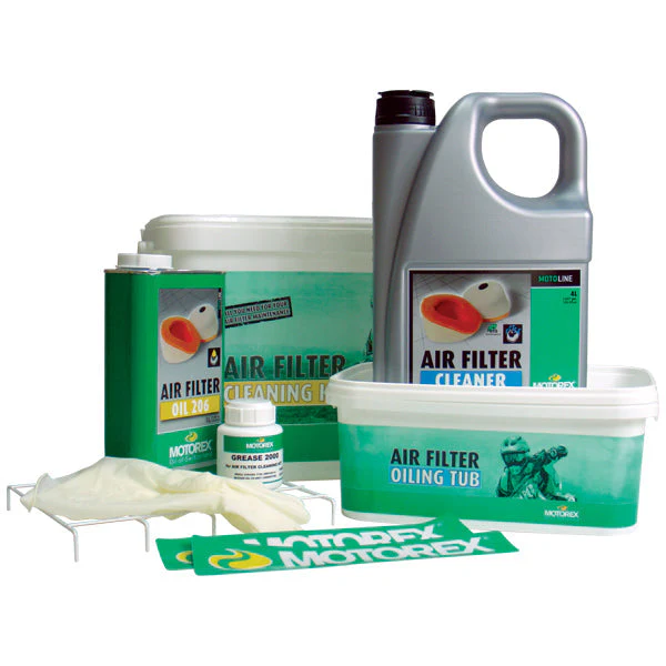 Motorex Air Filter Kit (206 1L /  Bio Clean 4L /  2000 Grease /  Tray /  Gloves & 2 Buckets)