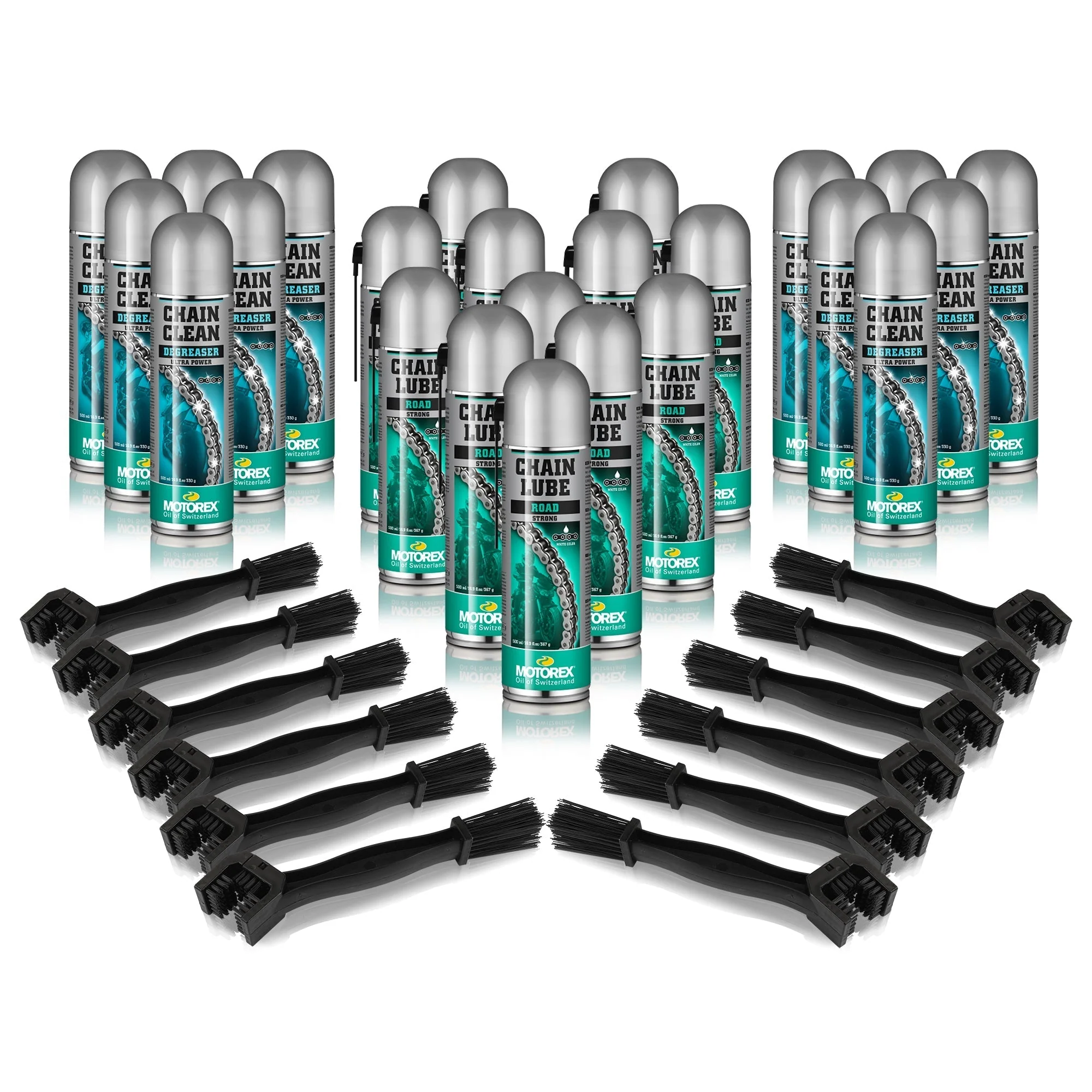 Motorex Road chain clean and lube bundle Chain Clean /  White Chain Lube /  Harvard cleaning brushes